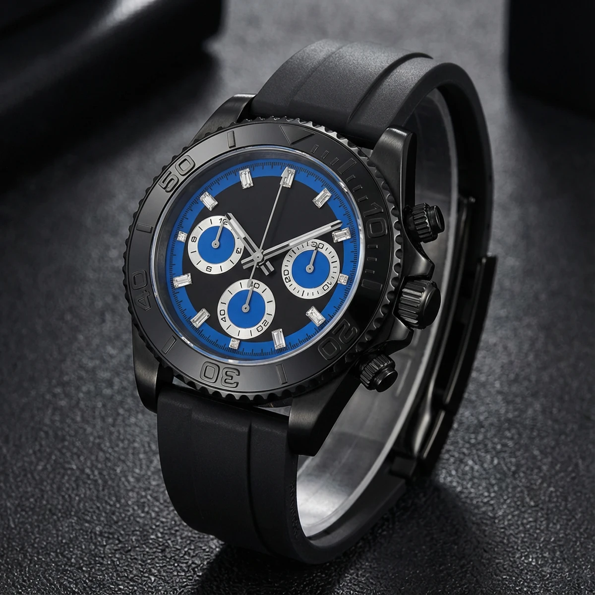29.5mm VK63 Panda Dial Gem-Set Watch Face No logo No Green Lume Suitable For Quartz Movement Case Modify Parts Accessories