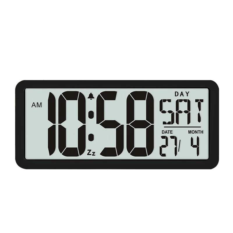 

Extra Large Vision Digital Wall Clock Jumbo Alarm Clock 13.8" LCD Display Alarm Calendar Indoor Temperature Battery Powered