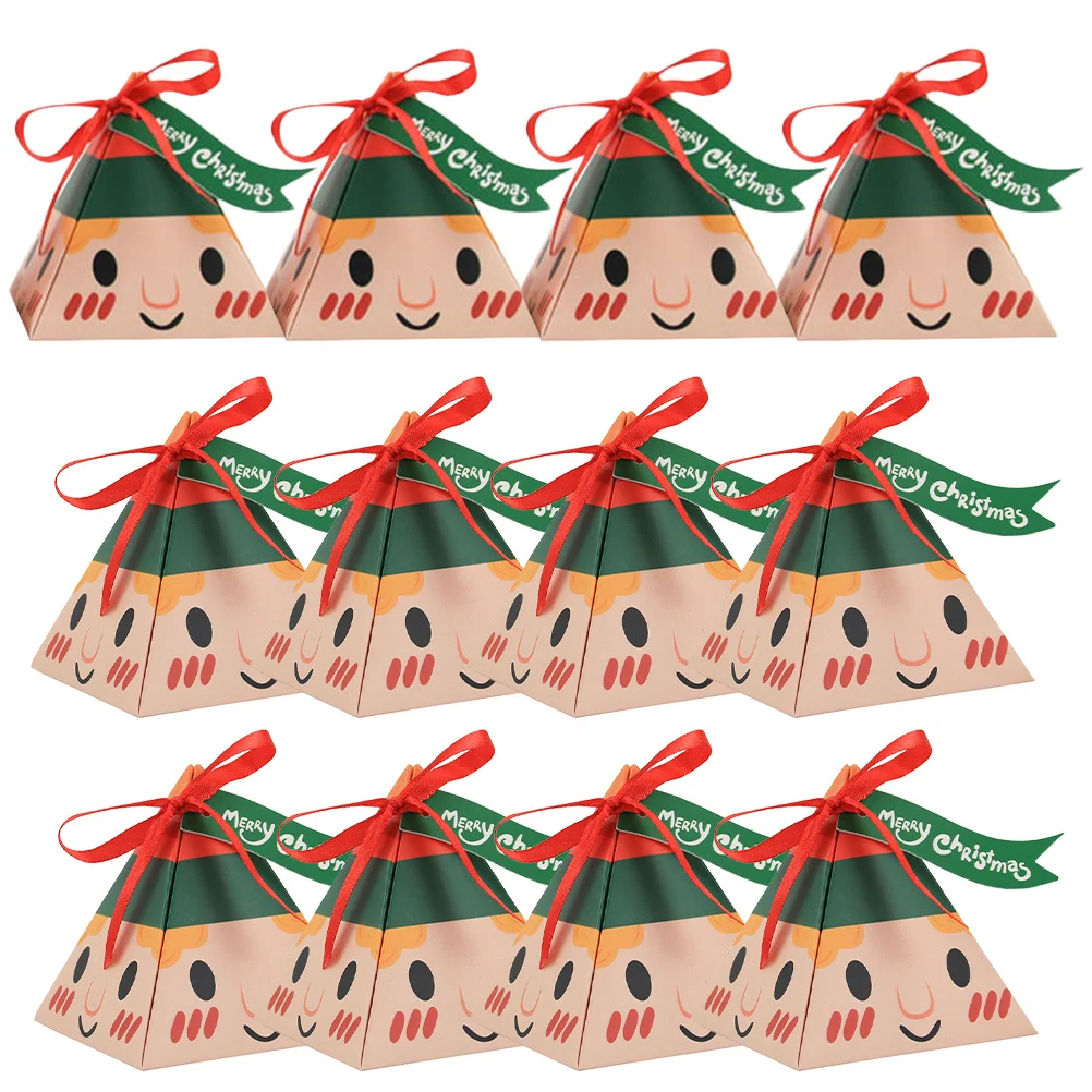 

50 Pcs Christmas Gift Boxes Goodies Packaging Party Holiday Treat Candy Xmas Light Brown Small