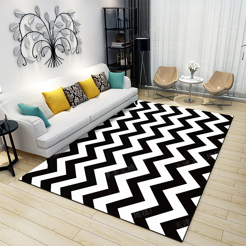 

Ковер для гостиной VIKAMA с геометрическим узором в полоску, современный и минималистичный ковер в стиле Ins, модное напольное покрытие для дома - декор для интерьера