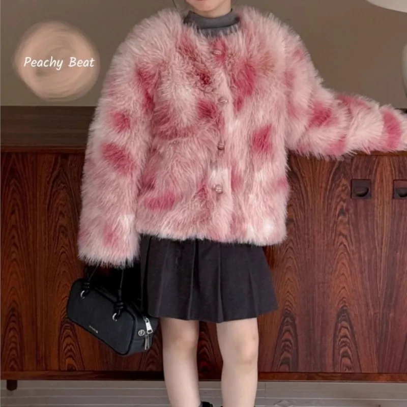 Fashion New Baby Girl Faux Fur Jacket Thick Outwear Infant Toddler Teens Child Winter Autumn Warm Pink Coat Baby Clothes 2-14Y