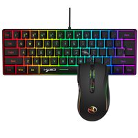 RGB Backlit 61-Key Gaming Keyboard Mouse Combo Wired Compact Portable with Media Keys for PC/Laptop