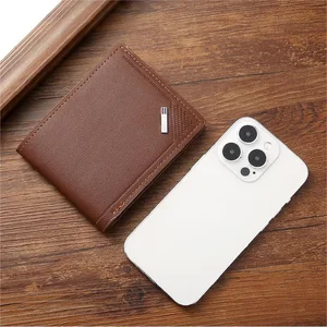 RFID Blocking Men's Leather Wallet, Money Clip, Fine Card Holder, Minimalist, Bifold, Fine, Luxury, Youth 12 Main Sales Door Card Luxury - №4