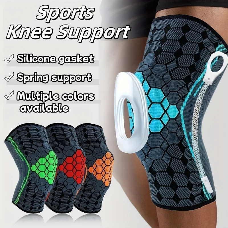 1Pcs Professional Knee Support Brace Featuring Patella Gel And Side Stabilizers, Designed with a Breathable Knit for Compression