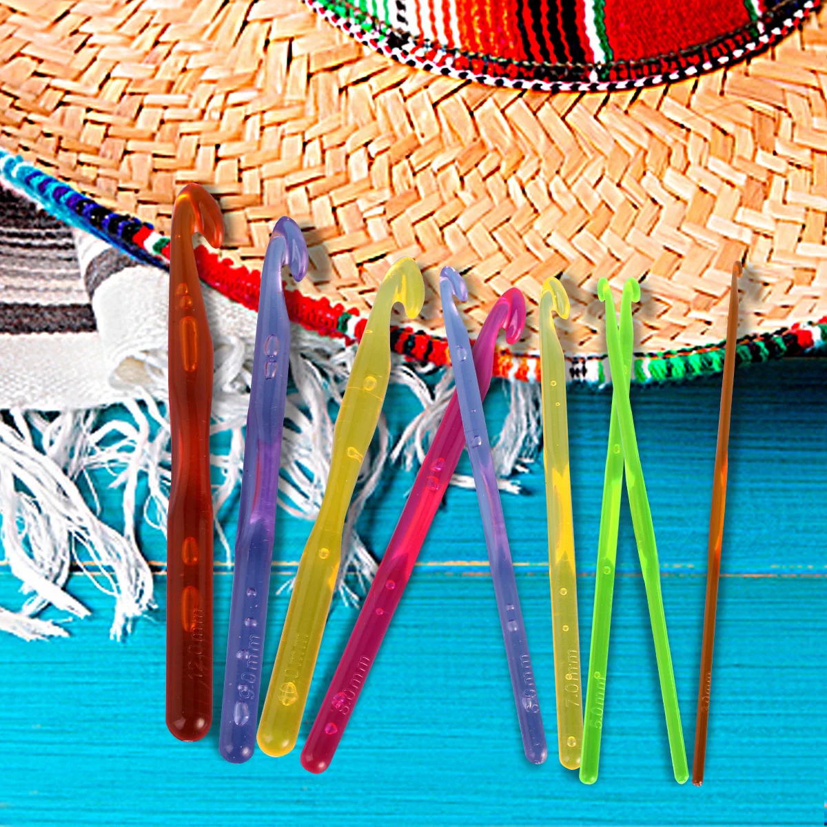 

Набор пластиковых крючков для вязания крючком, 9 шт., разноцветные спицы с одной головкой, разные размеры, 3,0–1,0 мм, легкие спицы