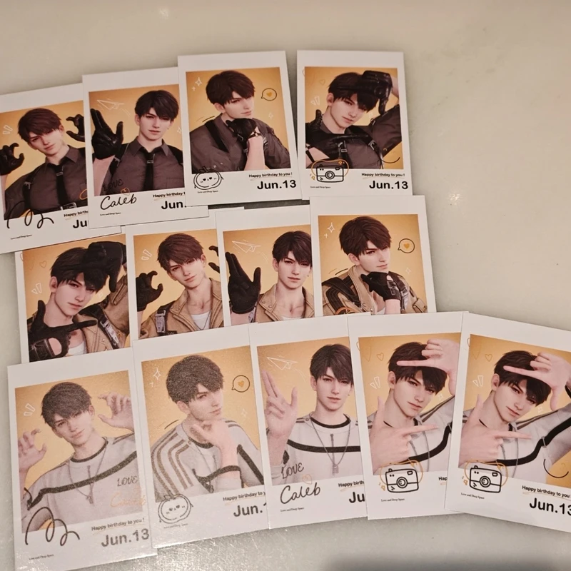 12Pcs/Lot 2025 Game Love and Deepspace Decor Lomo Card Caleb Xia YiZhou Photocard HD Double-sided Album Photo Card For Fans Gift