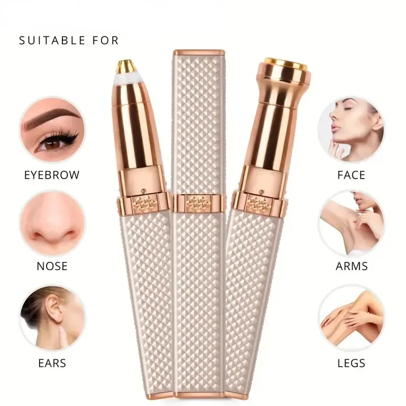 

1pc Rechargeable 2-in-1 Eyebrow and Hair Shaver with LED Light - Painlessly Remove Peach Fuzz, Hair, Eyebrows, Lips