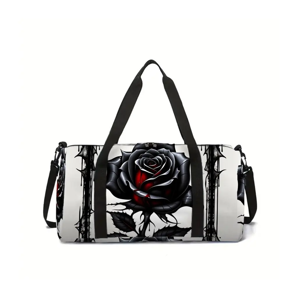 

Сумка для путешествий и школы с 2D-рисунком цветка розы, большая вместительная сумка на молнии, лучший подарок для мальчиков и девочек, модный стиль