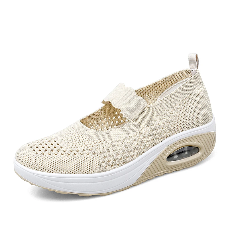 Flat Platform Sneakers Women Shoes Summer Breathable Slip on Walking Shoes for Mother Tenis Feminino