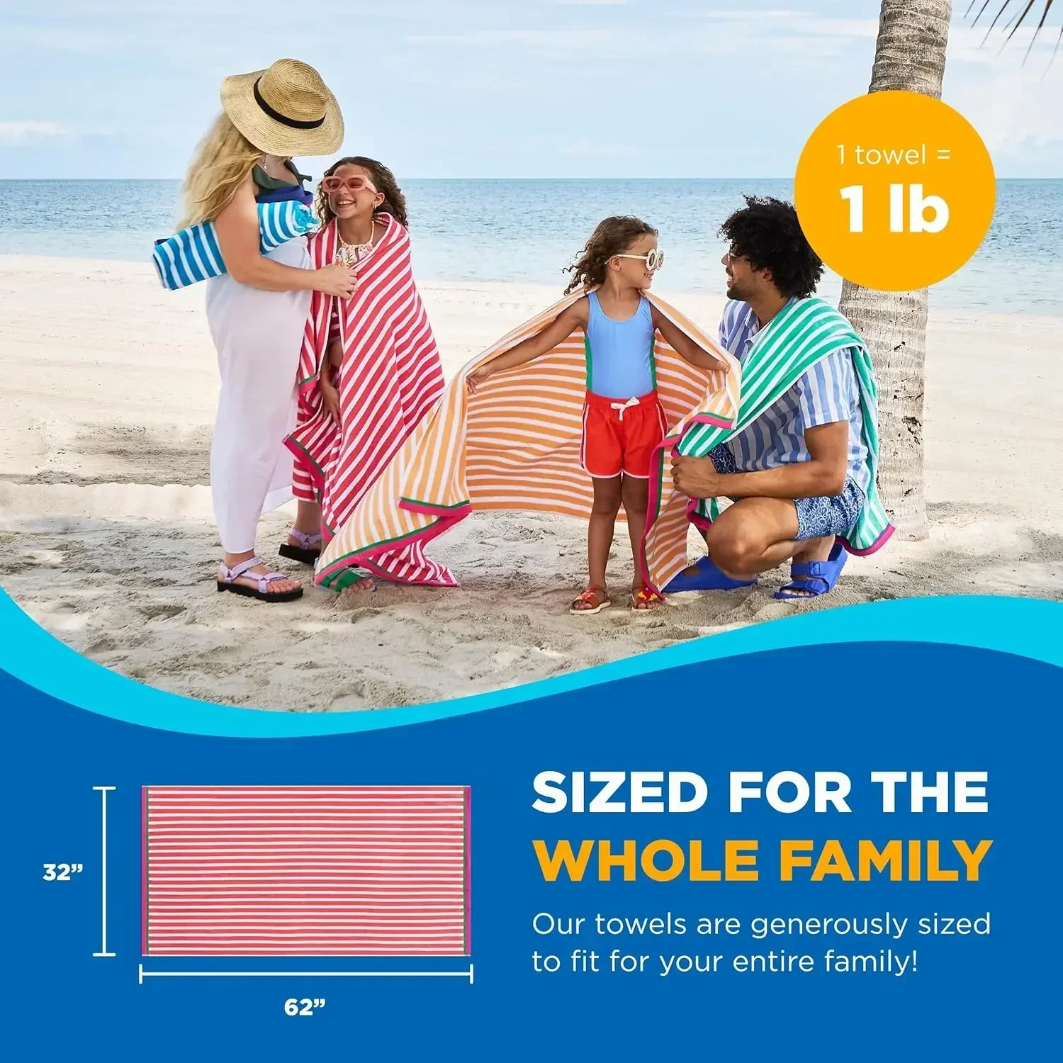 

[xmsj]colorful Racing Striped Beach & Pool Towel Extra Large Soft Absorbent 100% Cotton s - Assorted Colo