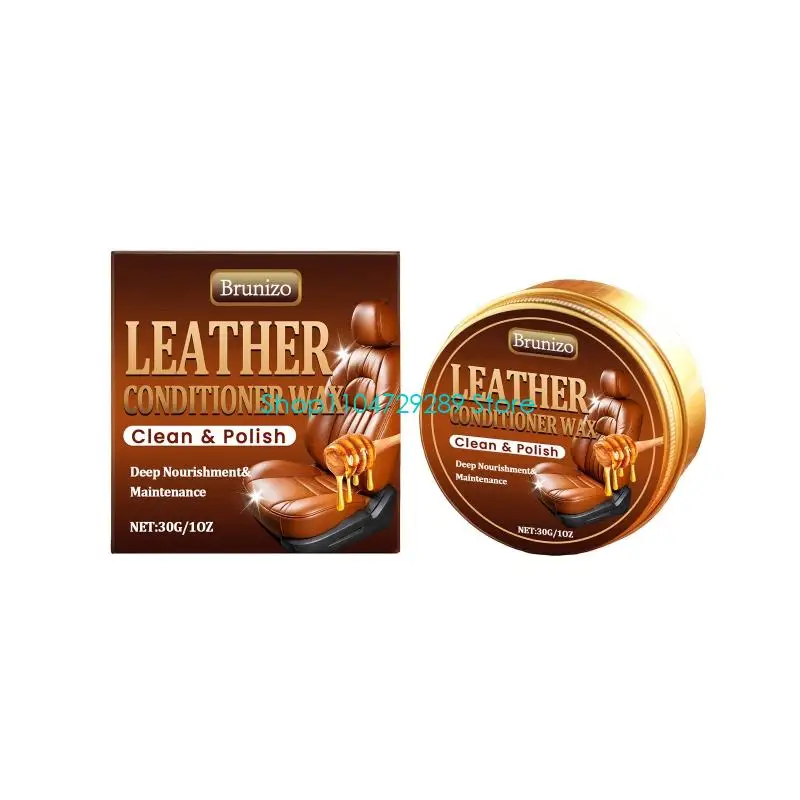 D8KE Leather Care Paste for Car Interior Maintenance, Conditioning Paste to Clean and Polish Leather for Wallets, Shoes and