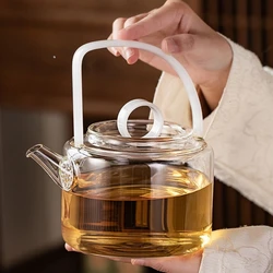 2026 New Glass Teapot Kettle with Electric Ceramic Stove, Home Tea Set Tea Cooker