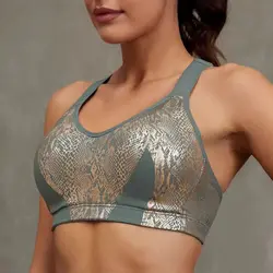 WingsLove Women's Full Coverage Sports Bra Crisscross Back Straps Comfortable Wirefree High Impact Fitness Bra Padded Plus Size