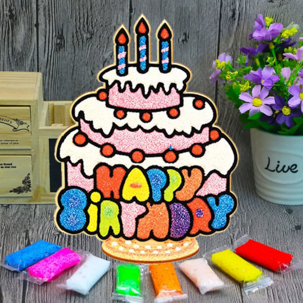 Peinture de boue de flocon de neige bricolage tridimensionnelle avec planche de bois peinture de boue de perle peinture de coloration