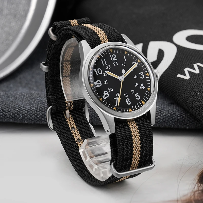 Militado ML07 36mm Quartz Watch VH31 Movement Watches Domed Bubble K1 Crystal  AR Coating Luminous 100m Waterproof Watches