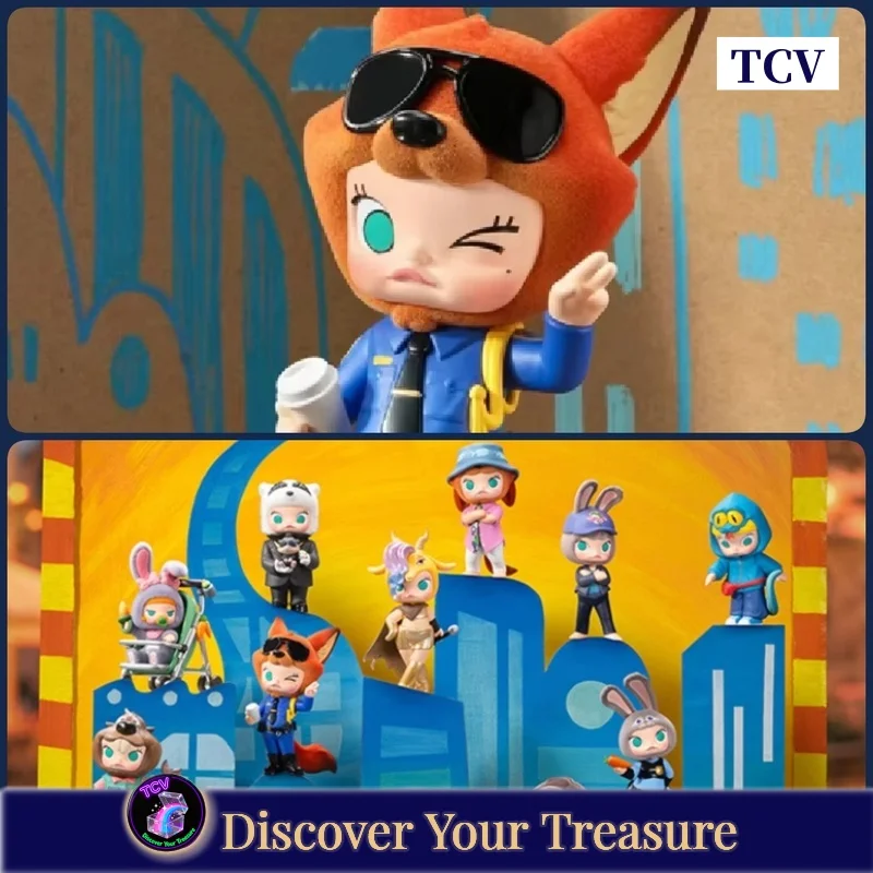 

Tcv Popmart Molly & Zootopia совместная серия фигурка слепая коробка игрушка украшение модная игрушка загадочная коробка Рождественский подарок для девочек и детей