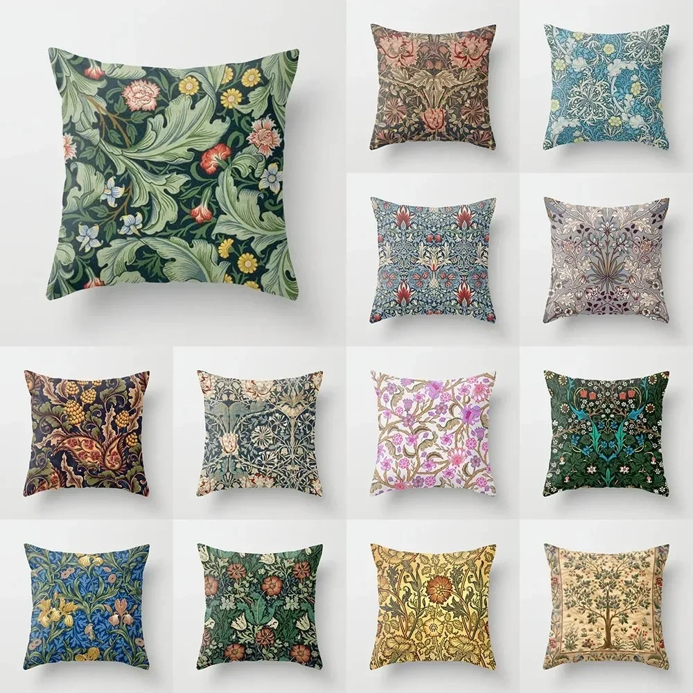 Home Living Room Sofa Bedroom Car Decorative Pillowcase Vintage Floral Print Pattern Cushion Cover
