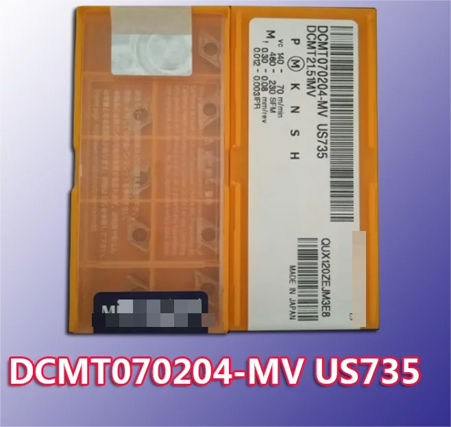 

10 PCS DCMT070204-MV US735 carbide inserts for lathe DCMT070208-MV US735