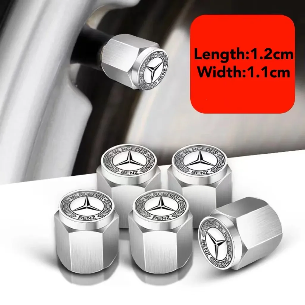 4Pcs Car Tire Valve caps Emblem metal Cap Case For Mercedes Benz B/C/E/S Class A Class C200L GLC GLE CLA accessories Car Styling