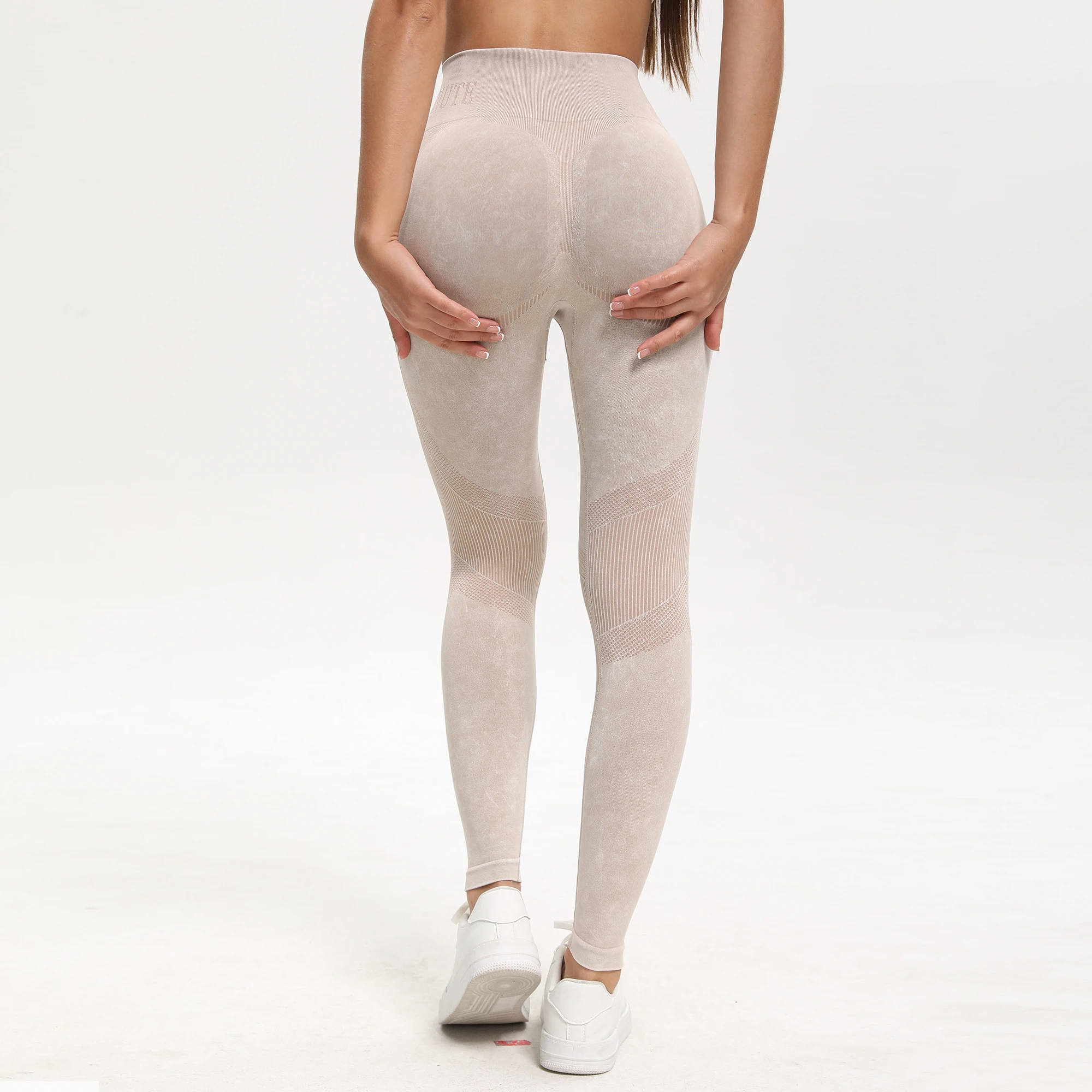 Mallas elásticas de realce de cadera para mujer, pantalones deportivos sin costuras de punto de cintura alta, pantalones deportivos para gimnasio, Yoga, pantalones de chándal para ejercicio en cuclillas al aire libre