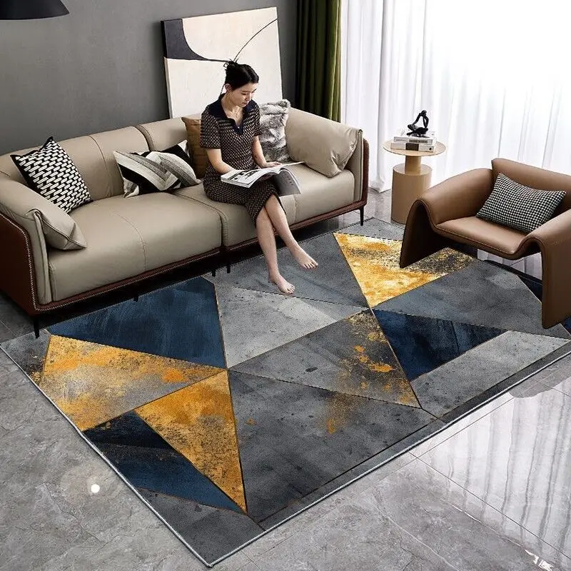 INS European Style Large Rugs for Living Room Luxury Geometric Large Soft Rugs for Bedroom Washable Floor Mats Anti-slip Ковер