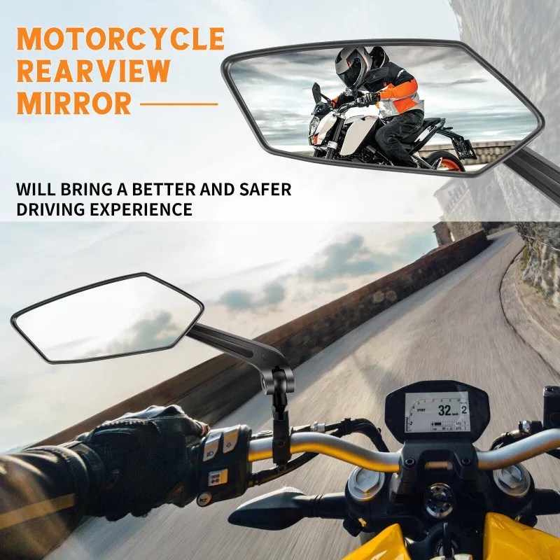 Motorcycle Adjustable Handlebar Rearview Motor Bike Bar End Mirrors For Cafe Racer Scooter Motocross 8/10mm Cycling  Accessories