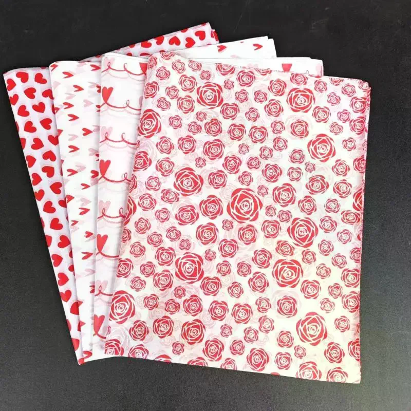 10 Sheets Festive Party Wedding DIY Gift Packing Supplies Love Type Tissue Paper Flower 50x66cm Gift Packaging Home Decoration