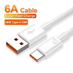 6A Super szybkie ładowanie kabla USB C typu C do Samsung Xiaomi 13 Huawei Nova 8 magiczny 5 Redmi Honor Android 66W kabel do szybkiego ładowania