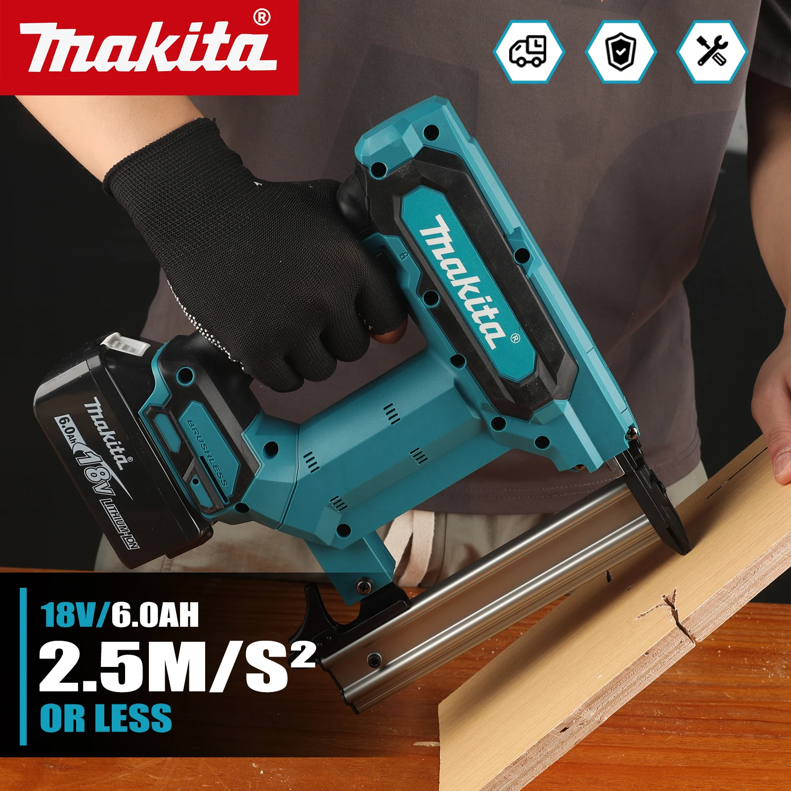 New Nail Gun F30, Brushless Power Tool, Ergonomic Grip, Electric Pneumatic Gun, Woodworking Tool (without Battery)