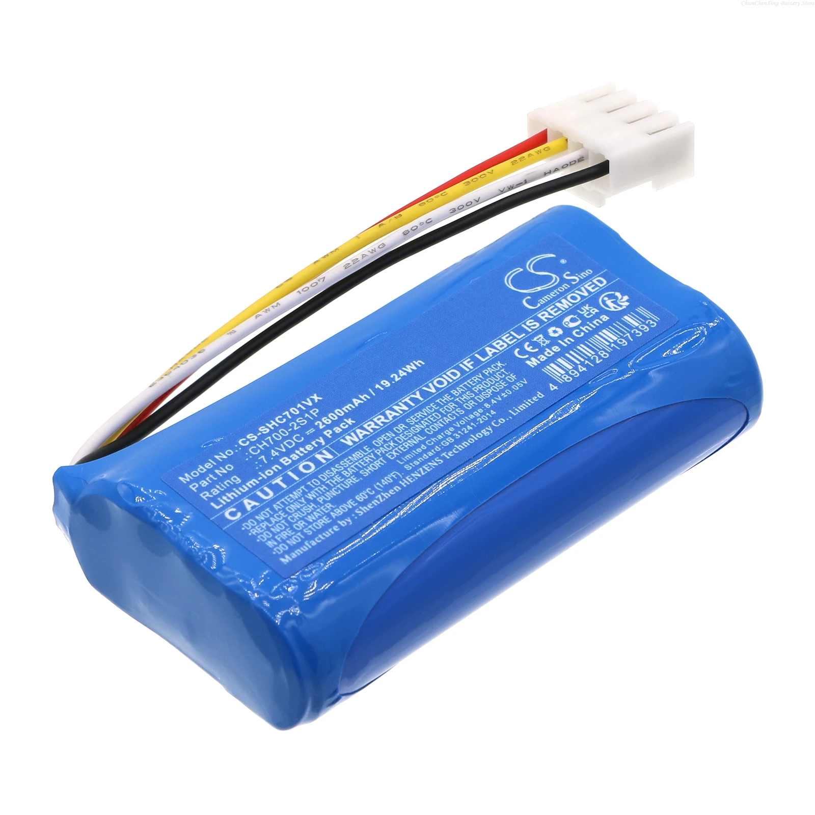 Cameron Sino 7.4V 2600mAh Replacement Vacuum Battery CH700-2S1P for Shark CH701 Cyclone PET CH701 CH700WM