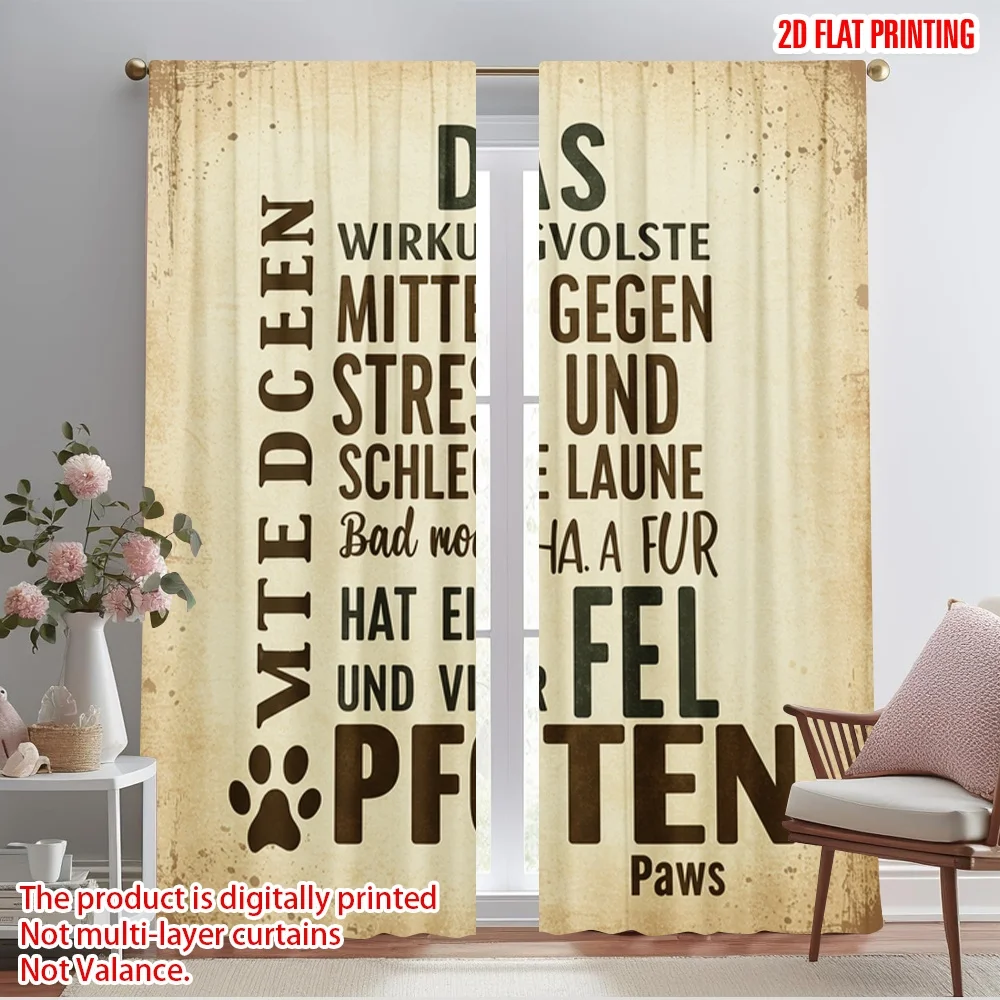 

2pcs 2D flat printing Window Curtains The Most Effective Stress Relief Polyester Without Electricity Festive Curtains Use for