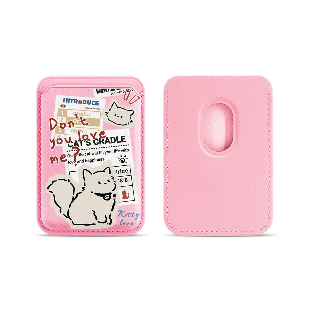Kitty Love Leder-Kartenetui Handyhülle Kartenhalter für Magnetische Hülle Geeignet für alle iPhones für Magsafe Karten-Handy-Rückentasche – Detail 14