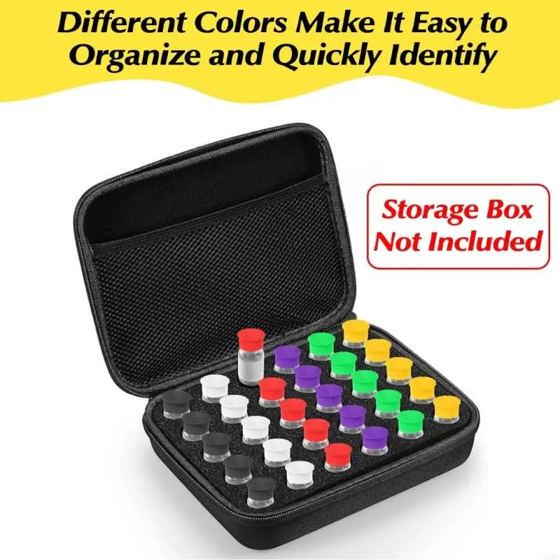 12-個カラー暗号化ボトルヘッドピース-3-ミリリットルラボボトルシール用リサイクル可能な防塵クリニック組織ツール-896c