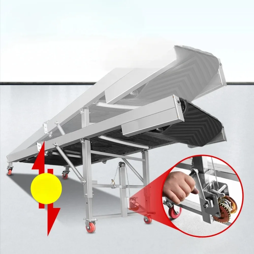 Small conveyor multi-purpose conveyor belt loading and unloading assembly line climbing folding anti-slip belt conveyor