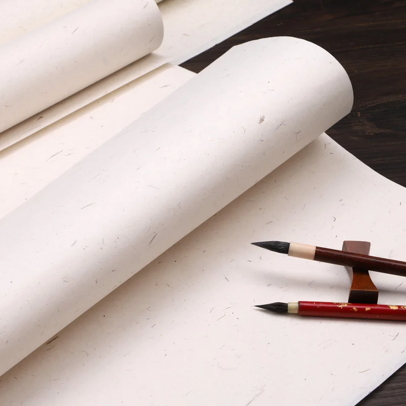 Handgemaakte Henneppapier Lange Vezel Rijstpapier Kalligrafie Chinese Schilderkunst Werken Half Rijp Rijstpapier Klassiek Rijstpapier