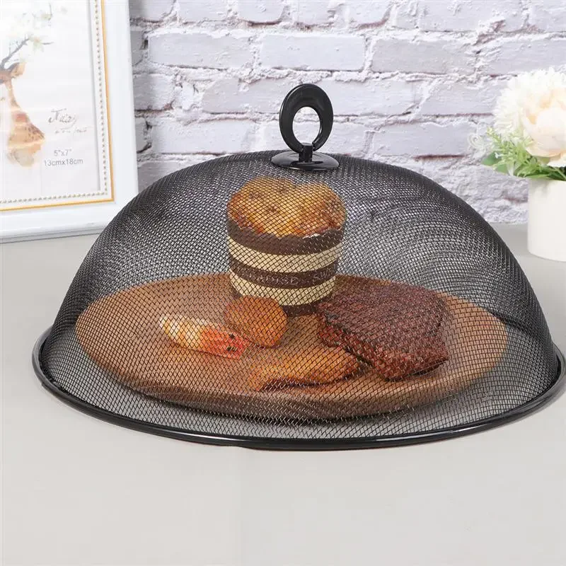

1Pc Protect Food Cover Plate Cover Dish Cover Dining Table Round Style Anti Fly Mosquito Kitchen Stainless Steel Food Cover Mop