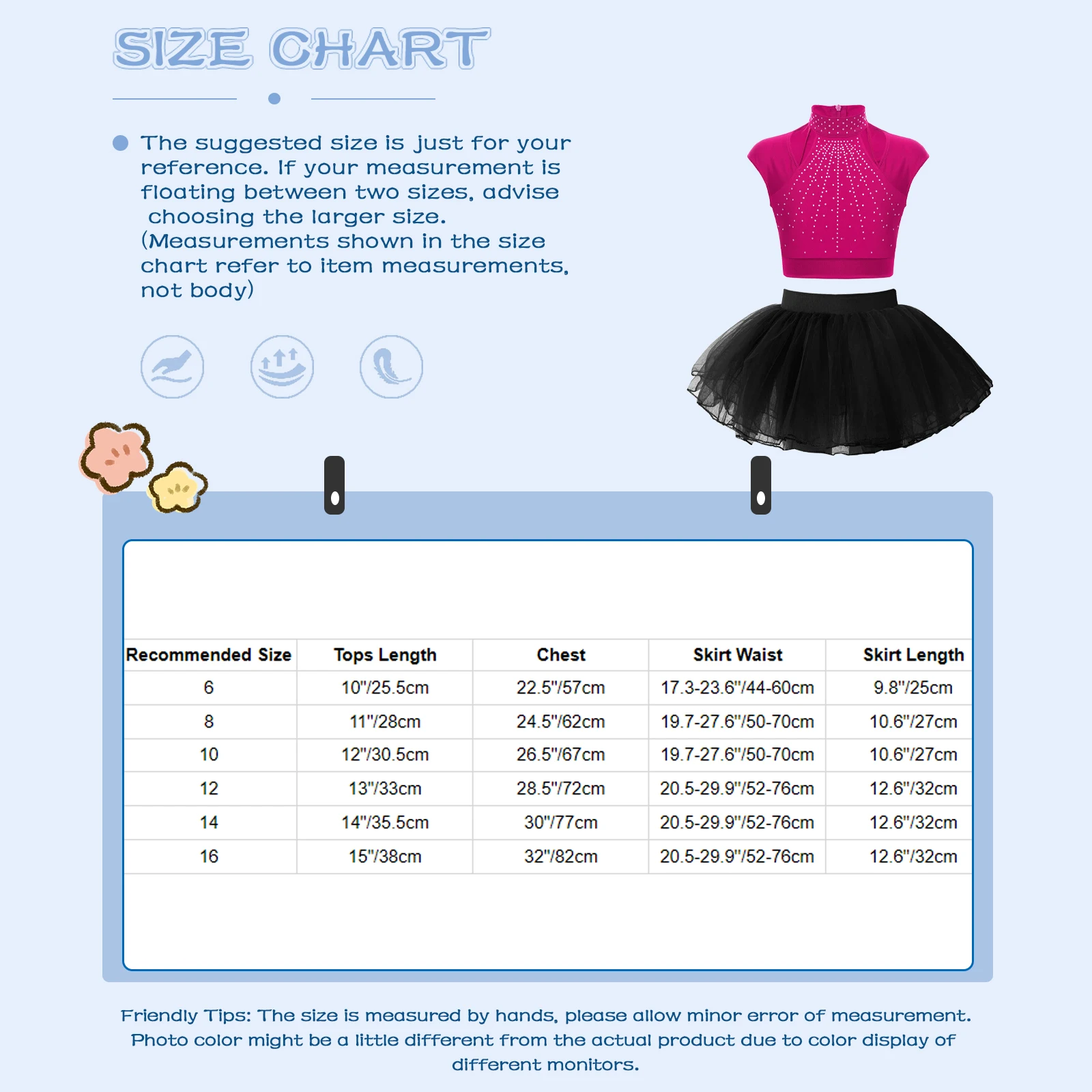 Kids Girls Ballet Tutu Dress Sleeveless Rhinestones Crop Top with Sheer Mesh Skirt Figure Skating Ballroom Competition Costume