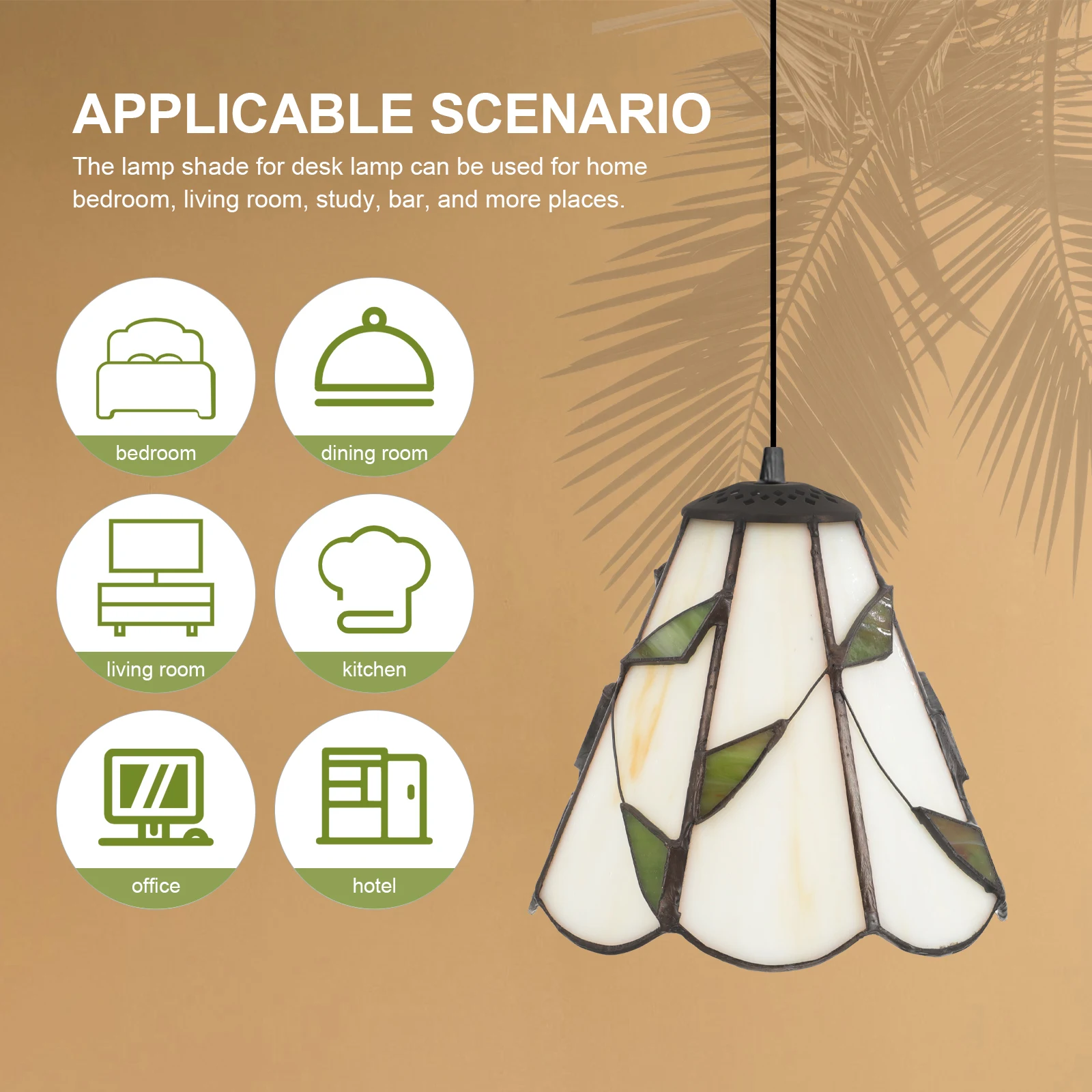 

Pleated Lamp Shade Glass Leaf Lampshade Replacement Shades for Pendant Lights Rural