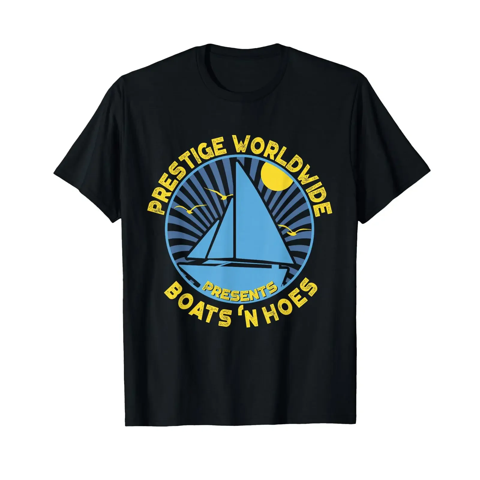 Boats 'N Hoes Prestige Worldwide T Shirt vintage Washed fashion Stretched graphic Versatile Casual Unisex streetwear Breathable