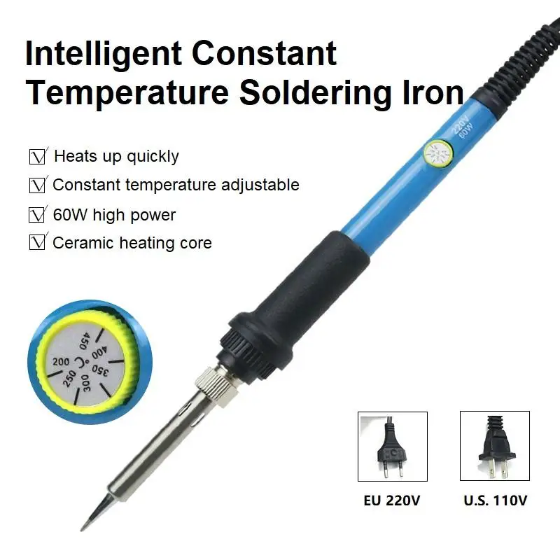 Portable 60W Repair nonDigital Display Solder Irons Tools Set Adjustable Temperature Rework Welding Electric Soldering Irons Kit