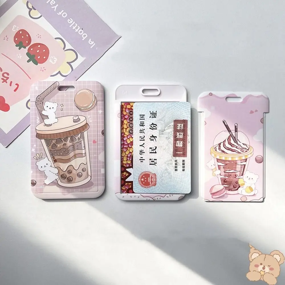 

Card Holders Milk Tea Cup Credit ID Card Cover Printed Card Storage Cover Cartoon Card Holders Card Access Control Card Case