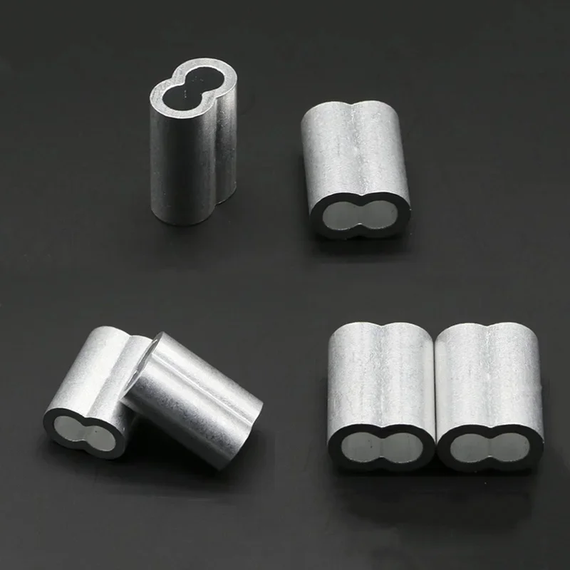 Zdjęcie 5: 8-50 szt. Aluminiowe tuleje w kształcie ósemki z podwójnym otworem M1.2/M2/M2.5/M3/M4/M6/M8/M10/M12, zaciski do lin stalowych ze stali nierdzewnej 304, obejmy do kabli