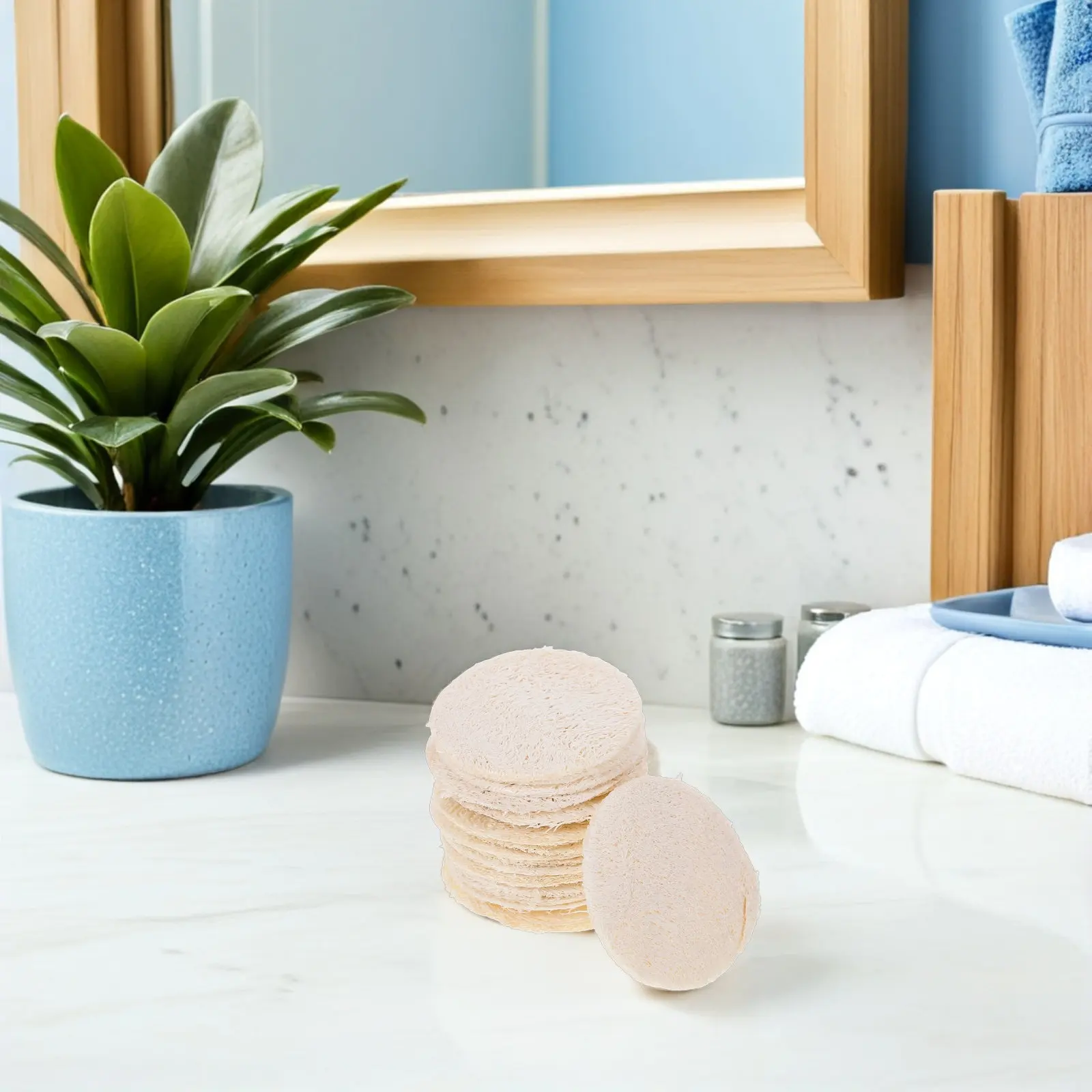 30Pcs Based Loofah Face Scrubber Exfoliator Pads for Sensitive Skin Facial Cleansing Skincare Routine Face Washing