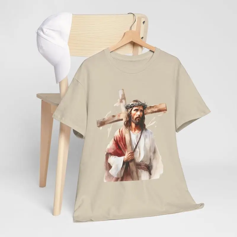 Jesus Carrying the Cross T shirt Faith Inspired Religion Good Friday Day 1