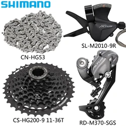 SHIMANO 9 Speed M370 Rear Derailleur SL-M2010-9R Right Shift Lever CN-HG53 Chain CS-HG200-9 11-32/34/36T Cassette for MTB Bike