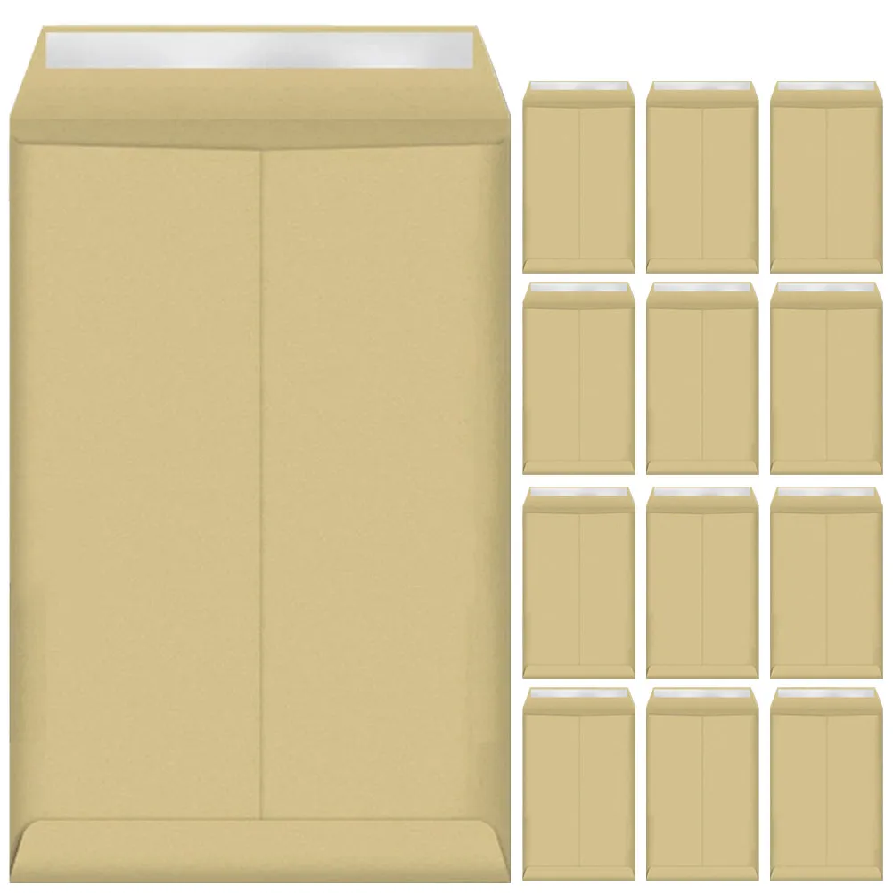 

25 шт. утолщенных конвертов из крафт-бумаги, самоклеящиеся пакеты для документов, визиток, подарочных бирок, для офиса, школы, хранения, формат C4