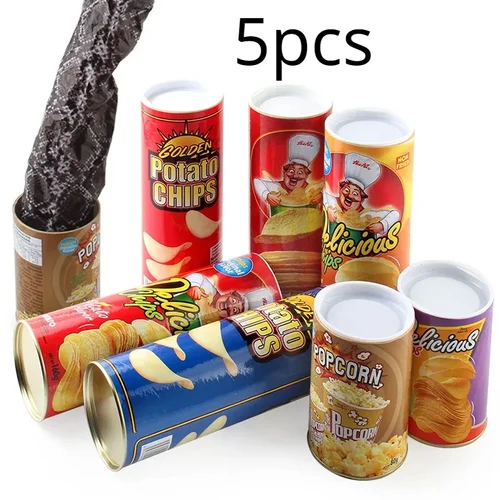 재미있는 감자 칩 점프 용수철 뱀 겁주는 장난감 선물, 만우절 할로윈 파티 장식, 장난 트릭 재미있는 농담 장난감, 신제품 