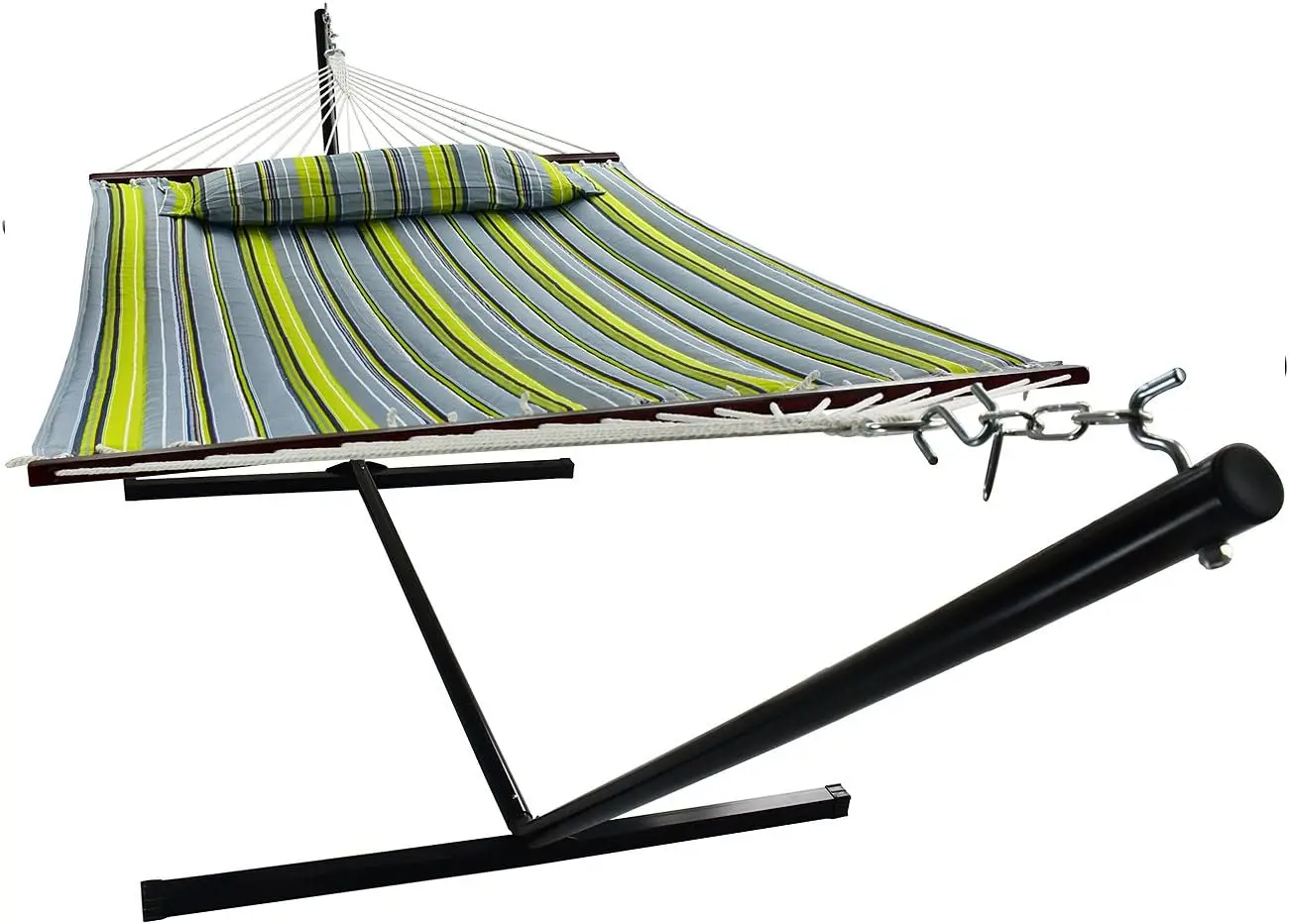 2-Person Stylish Hammock with Stand- Heavy Duty 450lbs Portable Hammock for Garden Patio Outdoor Camping- Comfortable, Washable