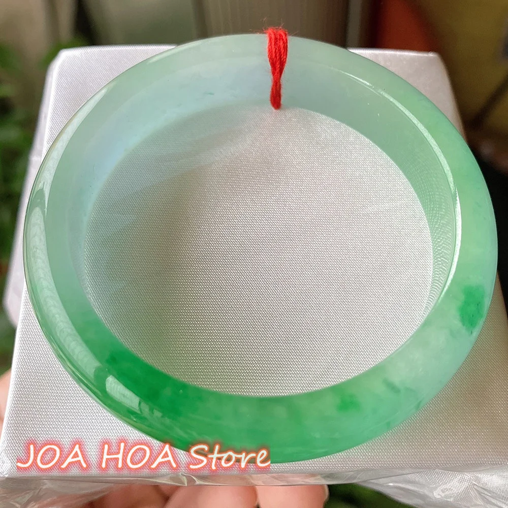 

Newest Natural Jadeite Bangle Emerald Ice Kind Floating Green Color Bracelet Exquisite Elegant Atmosphere Jade Handring Jewelry