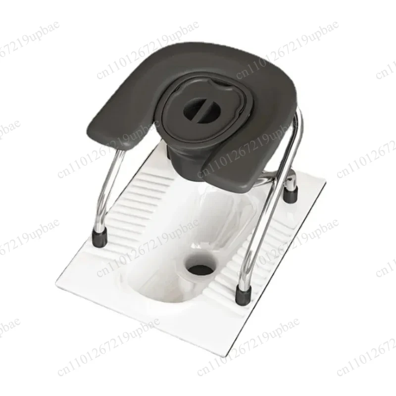 Folding Stainless Steel Toilet Stool U Design Anti-Slip Bathroom Chair for Pregnant Women Elderly image 6